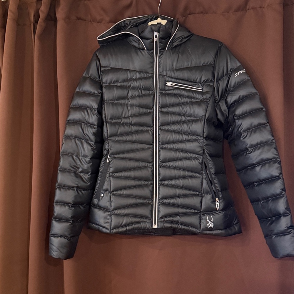 Spyder Black Insulated Jacket with Hood